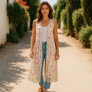 Jack by BB Dakota Floral Duster Vest – Size M